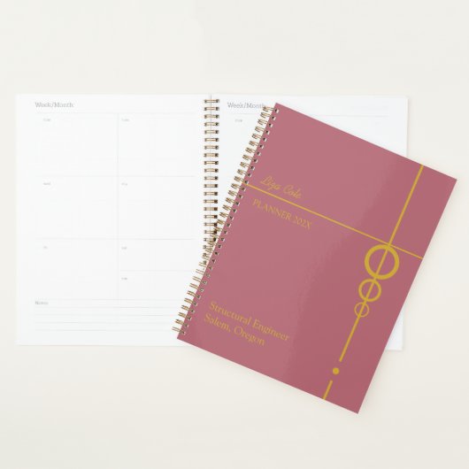 Elegant zwarte en gouden, speciaal gepersonaliseer planner (Display)