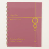 Elegant zwarte en gouden, speciaal gepersonaliseer planner (Voorkant)