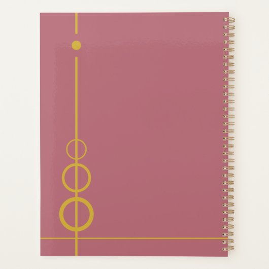 Elegant zwarte en gouden, speciaal gepersonaliseer planner (Achterkant)