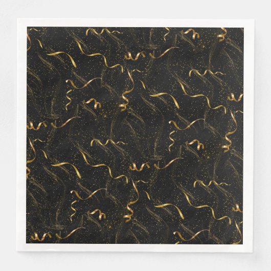 Elegant zwarte en gouden wijndoos servet (Voorkant)