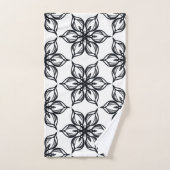 Elegant zwarte en witte bloesems bad handdoek (Handdoek)