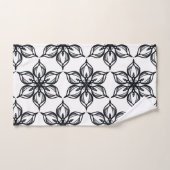 Elegant zwarte en witte bloesems bad handdoek (Handdoek)