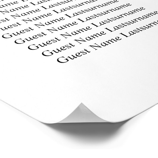 Elegant zwarte en witte bruiloft poster (Hoek)