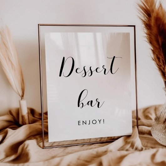 Elegant zwarte en witte Dessert Band bruiloft Poster