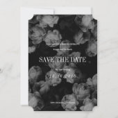 Elegant zwarte en witte rozen Sla de datumkaarten  Save The Date (Voorkant)