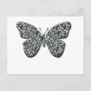 Elegant zwarte en witte vlinder briefkaart