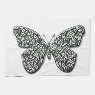 Elegant zwarte en witte vlinder theedoek