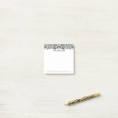 Elegant zwarte  florale paisley post-it® notes (Op bureau)