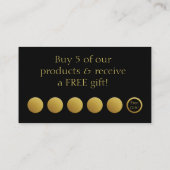 Elegant zwarte & Gold-logo Klantenkaartje (Achterkant)