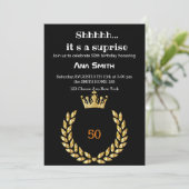 ELEGANT ZWARTE GOUDE INVITATIE SURPRISE KAART (Staand voorkant)
