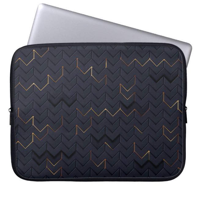 Elegant zwarte-gouden hoes van het Chevron Pattern (Voorkant)