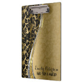 Elegant zwarte & goudmaskers met zilveraccessoires klembord (Links)