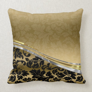 Elegant zwarte & goudmaskers met zilveraccessoires kussen
