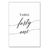 Elegant zwarte kalligrafietnummer 41 kaart (Achterkant)