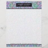 Elegant zwarte kleurrijke Paarse glitter & Sparkle Gepersonaliseerd Briefhoofd (Voorkant)