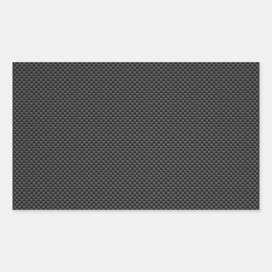 Elegant zwarte koolstofvezel - afdrukachtergrond rechthoekige sticker (Voorkant)