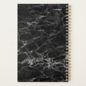 Elegant zwarte marmer met naam planner (Achterkant)