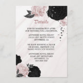 Elegant zwarte roze bloemen — Specificaties Informatiekaartje (Voorkant)