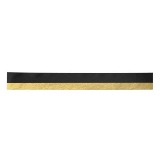 Elegant zwarte stripes Gold Foil bedrukt Lint (Voorkant)