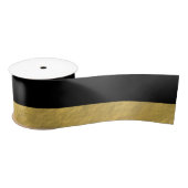 Elegant zwarte stripes Gold Foil bedrukt Lint (Spoel)