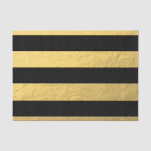 Elegant zwarte stripes Gold Foil bedrukt Tissuepapier