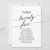 Elegant zwarte tabel nummer 25 kaart (Voorkant)