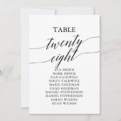 Elegant zwarte tabel nummer 28 kaart (Voorkant)