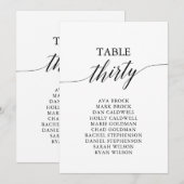 Elegant zwarte tabel nummer 30 Zitdiagram Kaart (Voorkant / Achterkant)