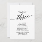 Elegant zwarte tabel nummer 3 kaart (Voorkant)