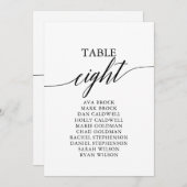 Elegant zwarte tabel nummer 8 kaart (Voorkant / Achterkant)