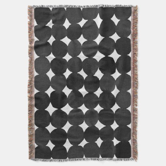 Elegant zwarte waterverf stippen deken (Voorkant Verticaal)