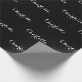 Elegant zwarte witte aangepaste kalligrafie naam s cadeaupapier (Hoek)