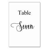 Elegant zwarte witte kalligrafie tabel 7 7 kaart (Voorkant)