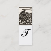 ELEGANT ZWARTE WITTE PEACOCK MONOGRAM MINI VISITEKAARTJE (Achterkant)