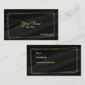 Elegant zwarte zijde visitekaartje (Voorkant / Achterkant)
