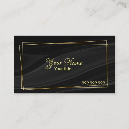 Elegant zwarte zijde visitekaartje (Voorkant)