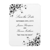 Elegant zwemt zwart en wit huwelijk sparen de datu magneet (Verticaal)