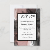 ELEGANT ZWEVEND ZWART ROZE RSVP KAART (Voorkant)