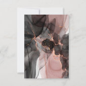 ELEGANT ZWEVEND ZWART ROZE RSVP KAART (Achterkant)