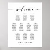 Elegante 10 Tafels Welkom Zitplaatskaart Poster (Voorkant)