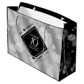 Elegante 10e Tin Bruiloft Jubileum Celebration L Groot Cadeauzakje (Achterkant Gekanteld)