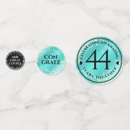 Elegante 11e 44e Turquoise Huwelijksjubileum Confetti (Voorkanten)