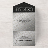 Elegante 11e Stalen Bruiloft Viering All In One Uitnodiging (Buitenkant)