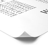 Elegante 12 tafel bruiloft zitgrafiek poster (Hoek)