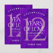 Elégante 12ème Mariage de soie Anniversaire carte  (Devant / Derrière)