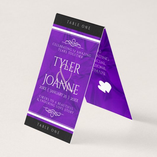 Elégante 12ème Mariage de soie Anniversaire carte  (Front)