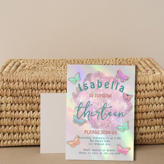 Élégante 13ème anniversaire fêté Invitation fille