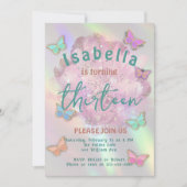 Élégante 13ème anniversaire fêté Invitation fille (Devant)