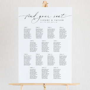 Elegante 14 Tafels Vind Uw Plaats Zitplaatsenkaart Poster