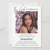 Elegante 14e verjaardag uitnodigingen Foto Modern (Voorkant)
